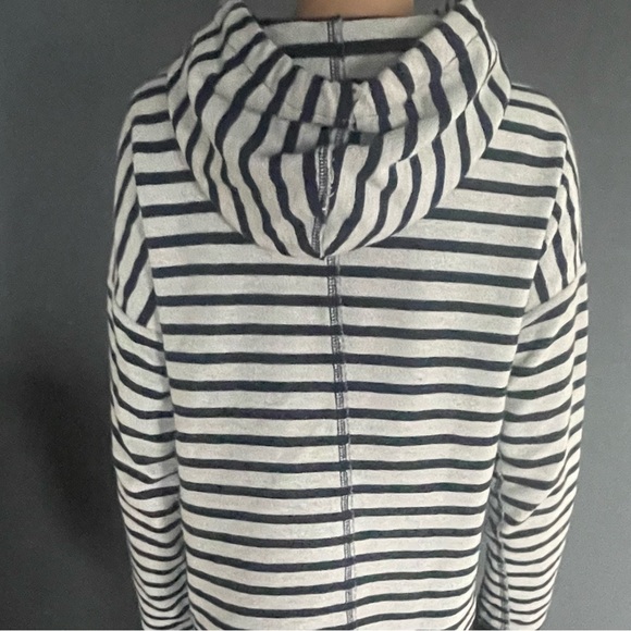Alexander Wang Stripe French Terry Hooded Sweatshirt in Ink/Ivory XS - Picture 5 of 12